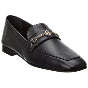 Christian Louboutin MJ MOC FLAT Leather Loafers Shoes Chain